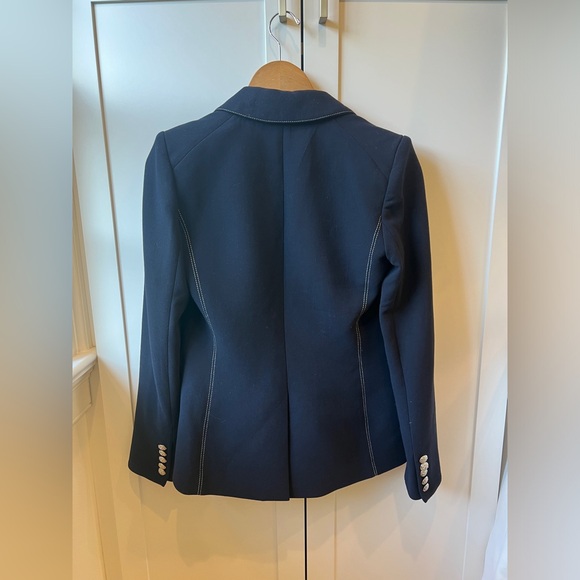 Veronica Beard Navy Dickey jacket with contrast stitching - Picture 5 of 9